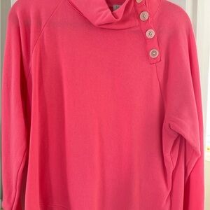 JCREW Pink Button-Detail Sweatshirt
